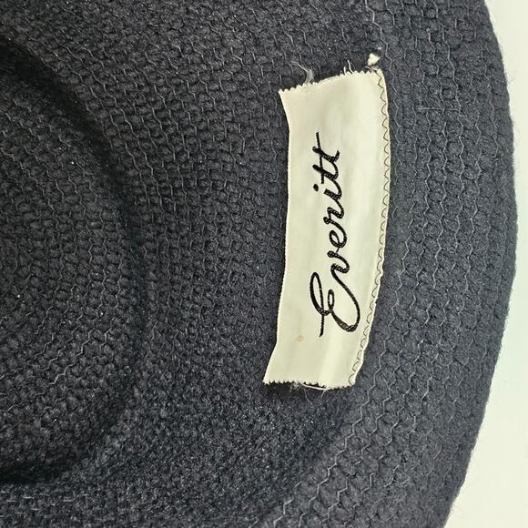 Vintage 1950s Everitt asymetrical black white winter hat pleat chic - Picture 7 of 7